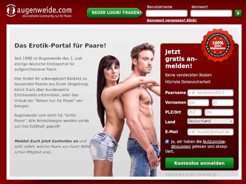 Augenweide.com das Portal für Paare